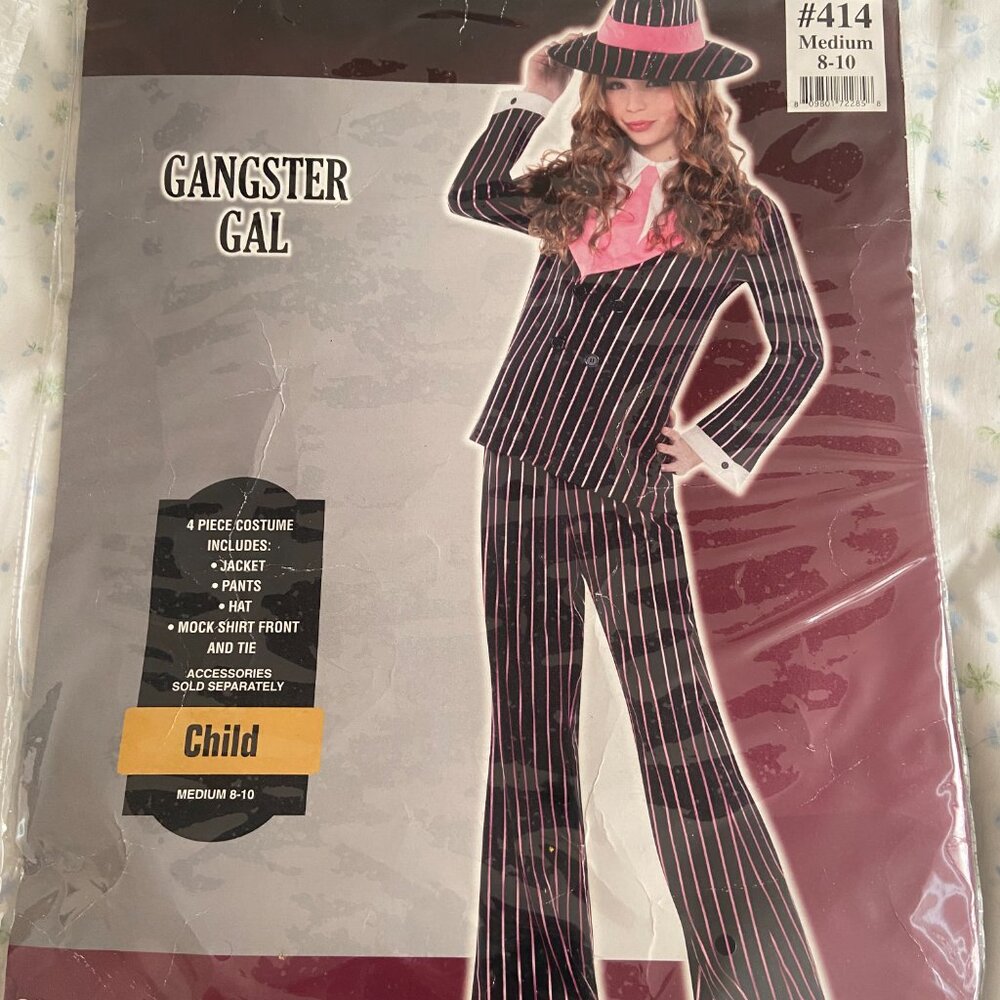 Ganster Gairl 4 pcs HALLOWEEN COSTUME 5 STAR CONDITION SZ 8-10